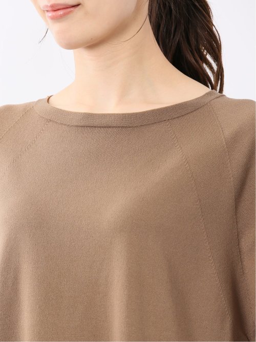 快適機能 無縫製ラグラン フレンチ袖 クルーニット