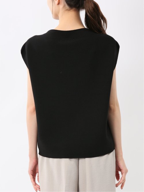 快適機能 無縫製ガーター フレンチ袖 クルーニット