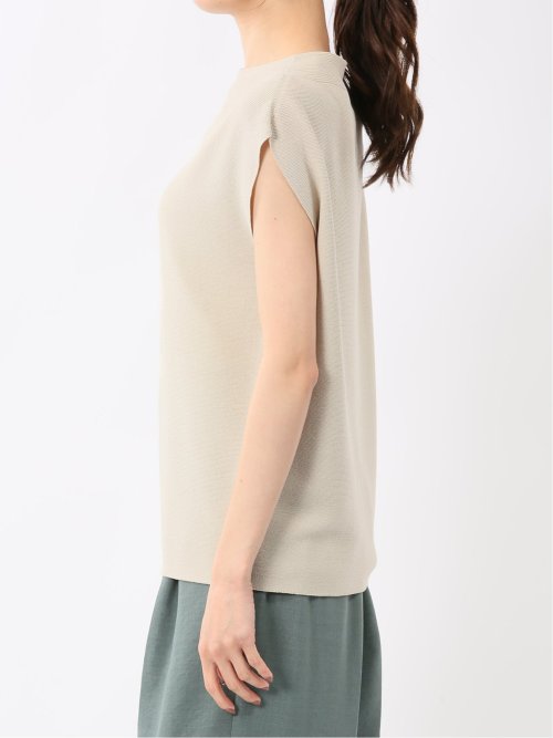 快適機能 無縫製ガーター フレンチ袖 クルーニット