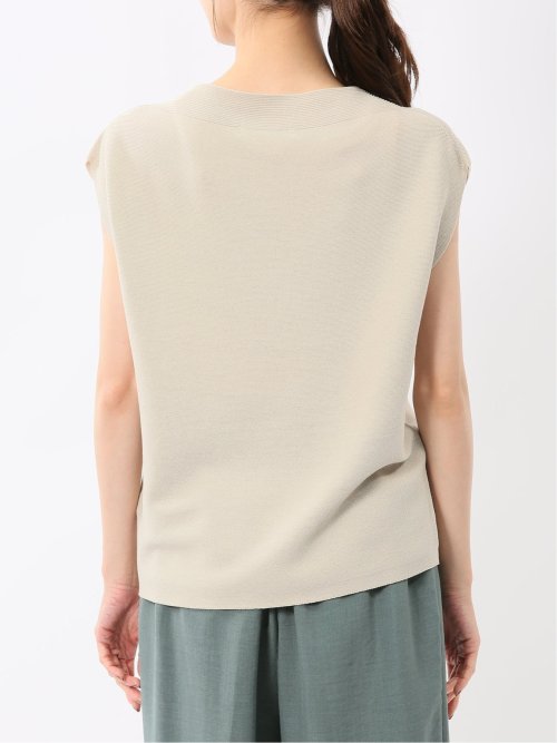 快適機能 無縫製ガーター フレンチ袖 クルーニット