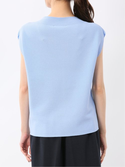 快適機能 無縫製ガーター フレンチ袖 クルーニット