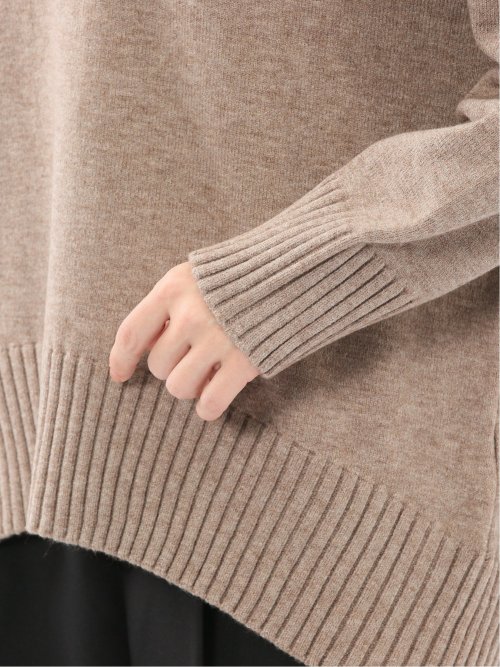 ウォッシャブル バックスリット ハイネックニットプルオーバー