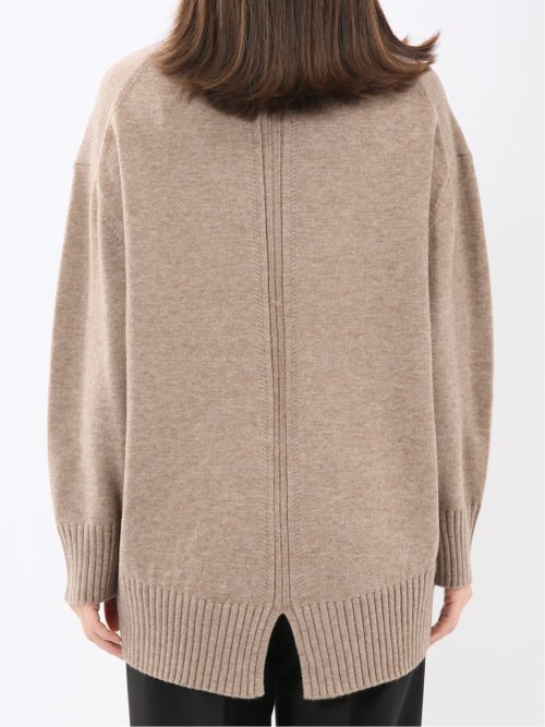 ウォッシャブル バックスリット ハイネックニットプルオーバー