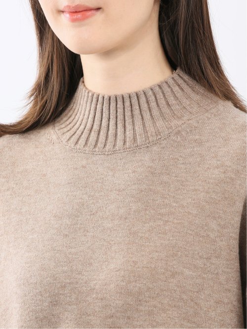 ウォッシャブル バックスリット ハイネックニットプルオーバー