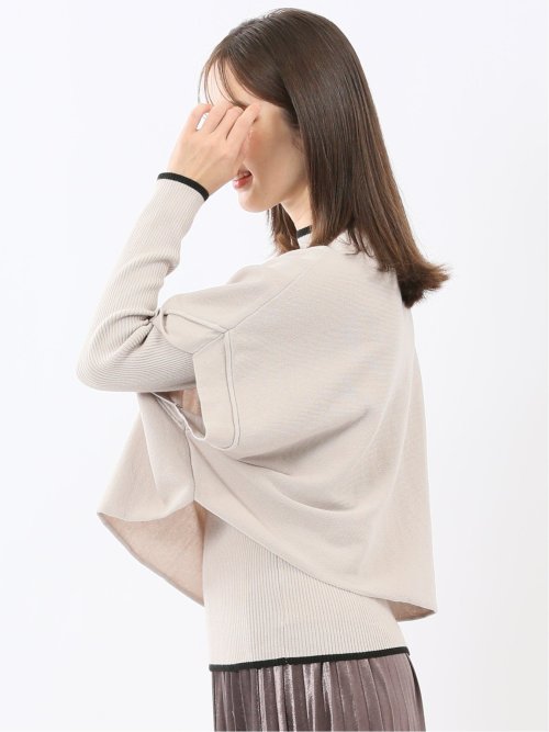 ハンドウォッシャブル ドルマン&リブハイネック ニットアンサンブル