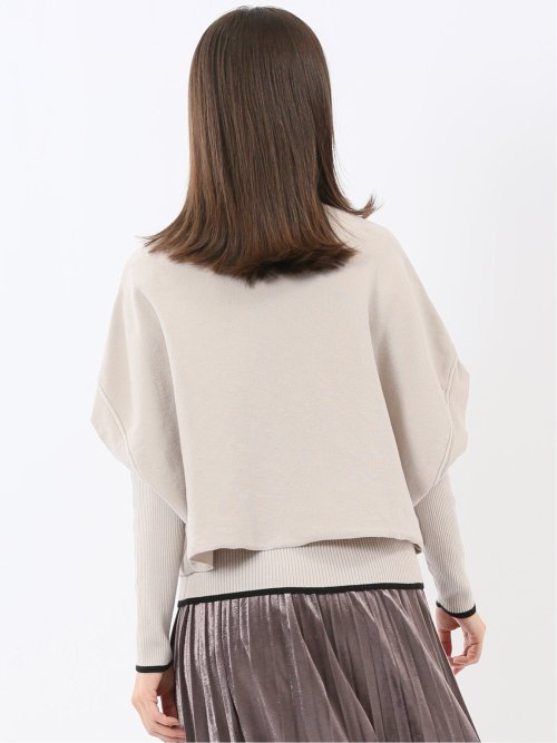 ハンドウォッシャブル ドルマン&リブハイネック ニットアンサンブル