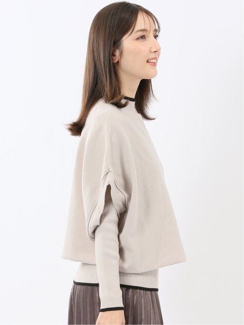 ハンドウォッシャブル ドルマン&リブハイネック ニットアンサンブル