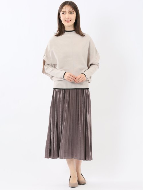 ハンドウォッシャブル ドルマン&リブハイネック ニットアンサンブル