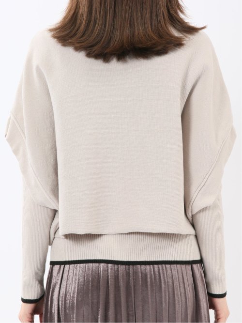 ハンドウォッシャブル ドルマン&リブハイネック ニットアンサンブル