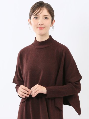 ハンドウォッシャブル ポンチョ&ワンピース ニットアンサンブル