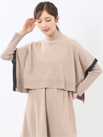 ハンドウォッシャブル ポンチョ&ワンピース ニットアンサンブル