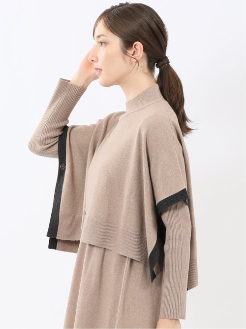 ハンドウォッシャブル ポンチョ&ワンピース ニットアンサンブル