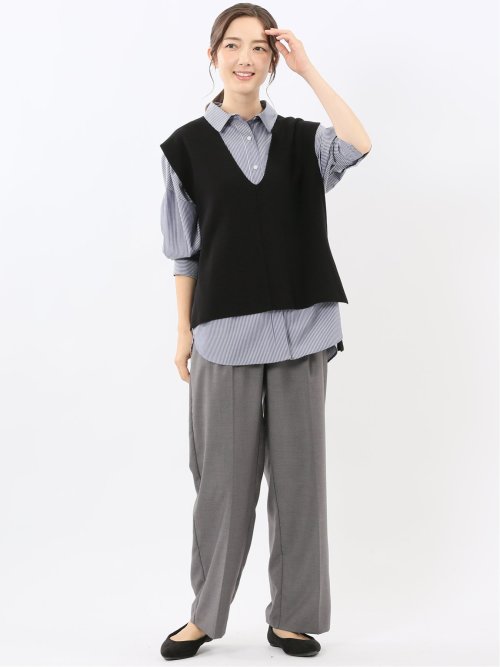 ハンドウォッシャブル ミラノ Vネック ニットベスト