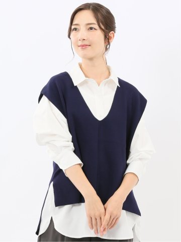 ハンドウォッシャブル ミラノ Vネック ニットベスト