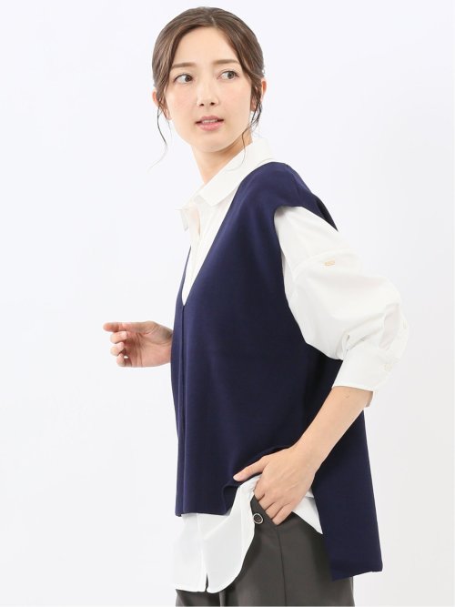 ハンドウォッシャブル ミラノ Vネック ニットベスト