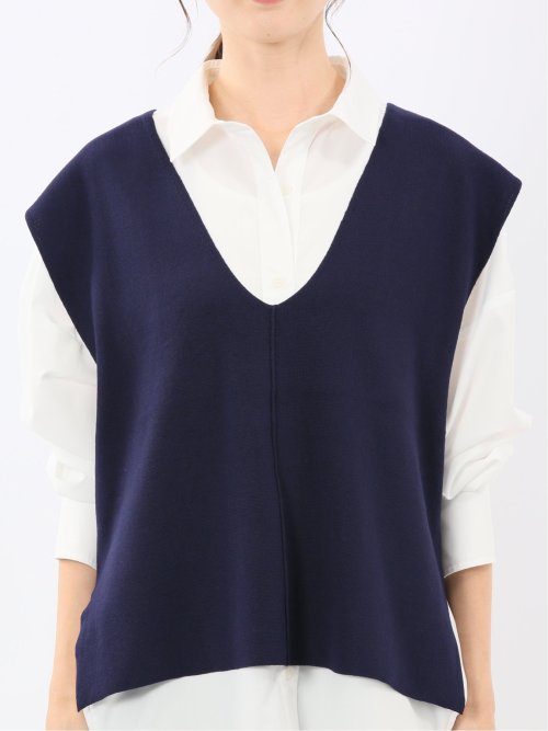 ハンドウォッシャブル ミラノ Vネック ニットベスト