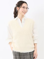 ハンドウォッシャブル フェザー Vネック ニットベスト