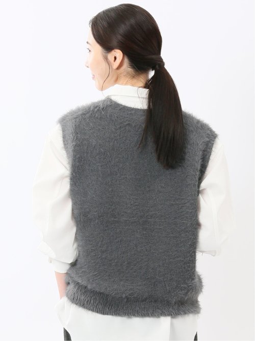 ハンドウォッシャブル フェザー Vネック ニットベスト