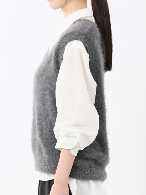 ハンドウォッシャブル フェザー Vネック ニットベスト