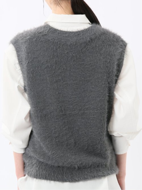 ハンドウォッシャブル フェザー Vネック ニットベスト