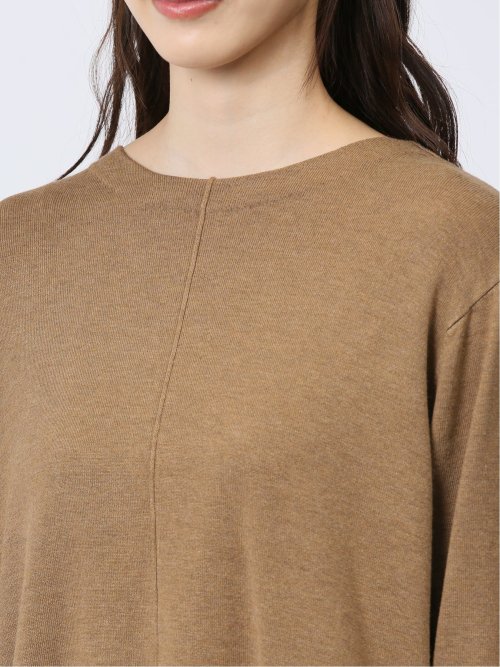 配色 クルーネック ニットプルオーバー