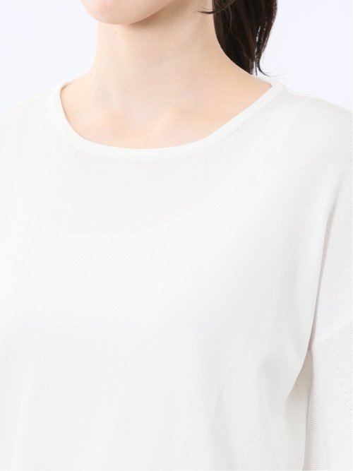 クルーネック フレア袖 ニットプルオーバー