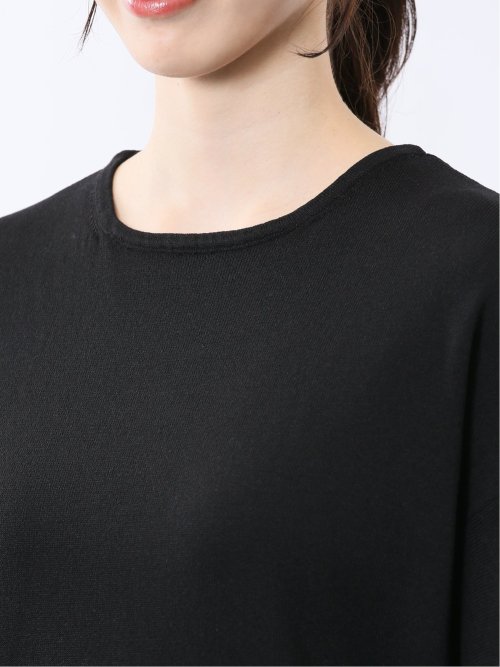 クルーネック フレア袖 ニットプルオーバー