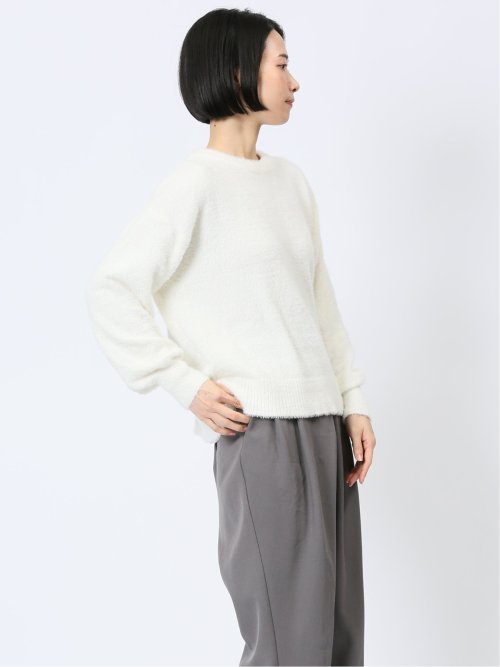 袖パフ フェザー ニットプルオーバー