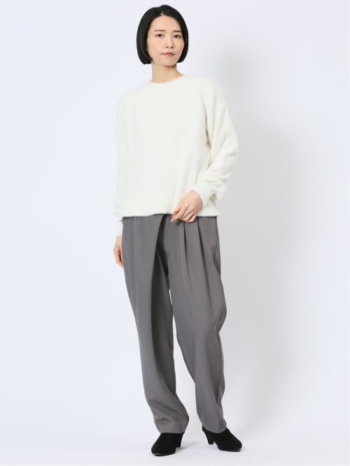 袖パフ フェザー ニットプルオーバー