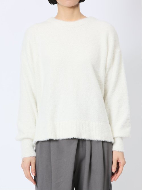 袖パフ フェザー ニットプルオーバー