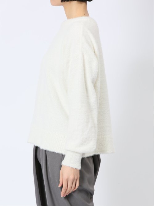 袖パフ フェザー ニットプルオーバー