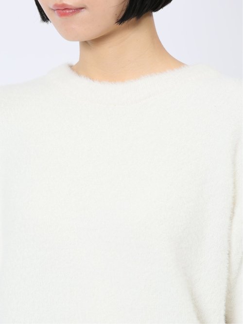 袖パフ フェザー ニットプルオーバー