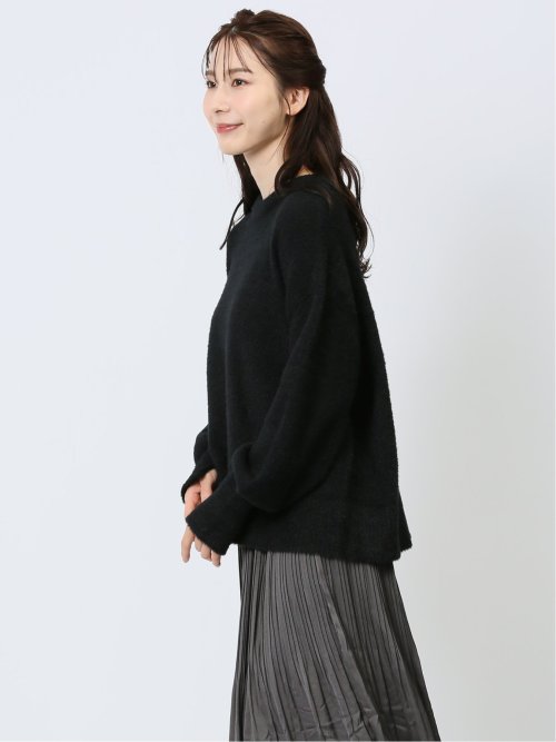 袖パフ フェザー ニットプルオーバー