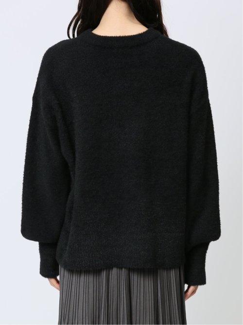 袖パフ フェザー ニットプルオーバー