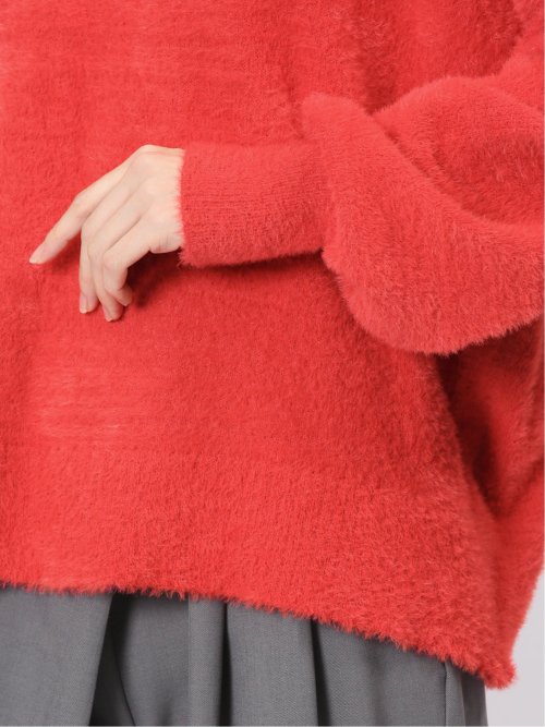 袖パフ フェザー ニットプルオーバー