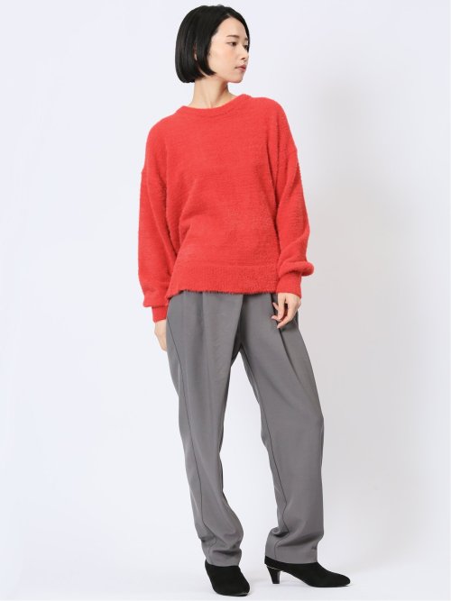 袖パフ フェザー ニットプルオーバー