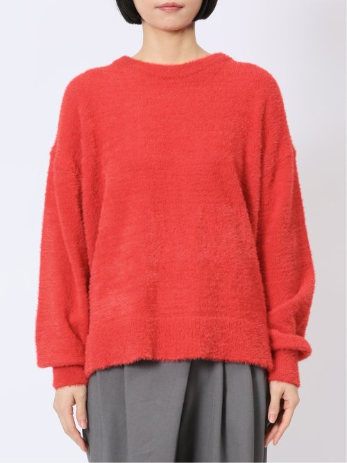 袖パフ フェザー ニットプルオーバー