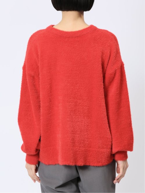 袖パフ フェザー ニットプルオーバー