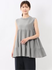 ティアード ノースリ ニットプルオーバー