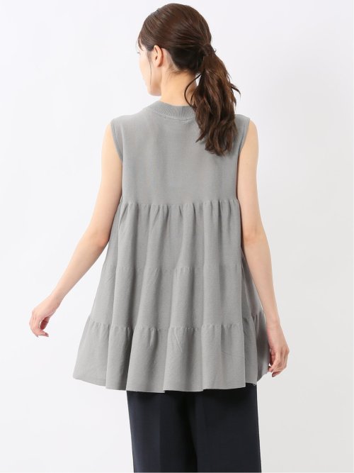 ティアード ノースリ ニットプルオーバー