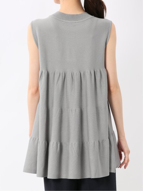 ティアード ノースリ ニットプルオーバー