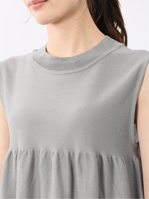 ティアード ノースリ ニットプルオーバー