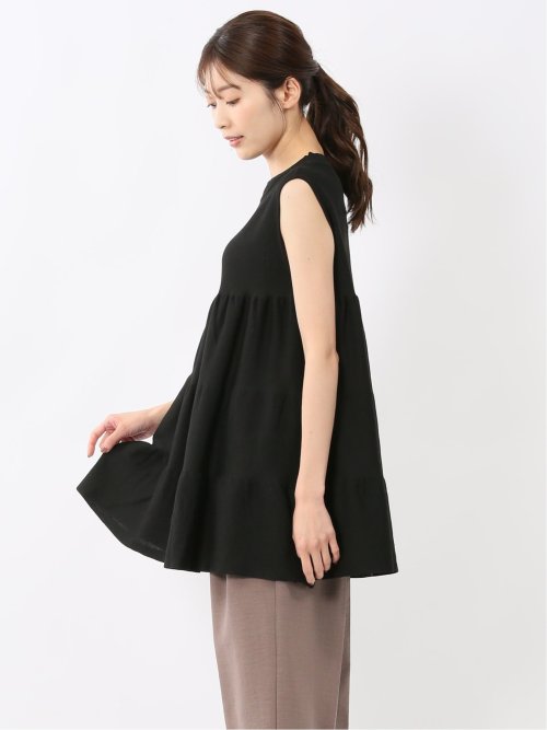 ティアード ノースリ ニットプルオーバー