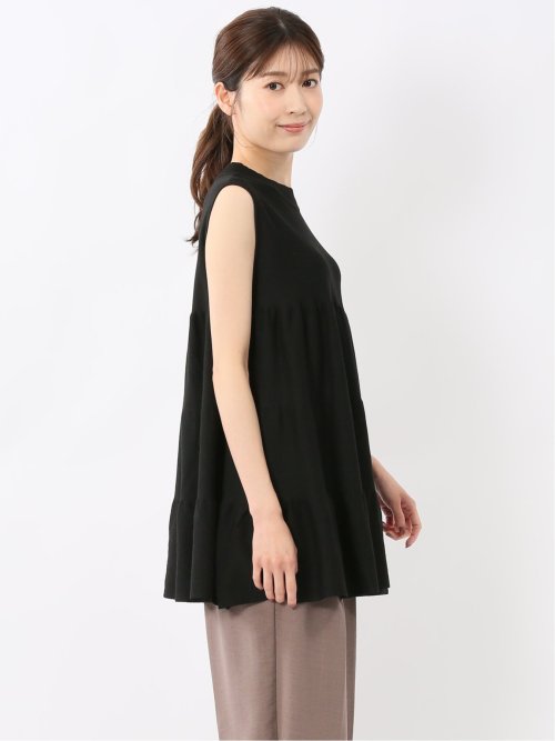 ティアード ノースリ ニットプルオーバー