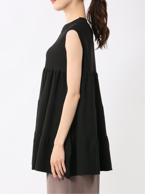 ティアード ノースリ ニットプルオーバー