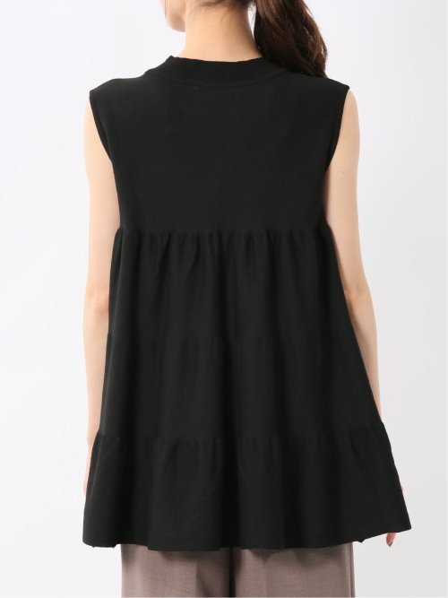 ティアード ノースリ ニットプルオーバー