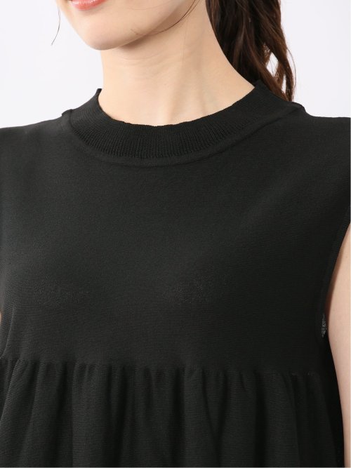 ティアード ノースリ ニットプルオーバー