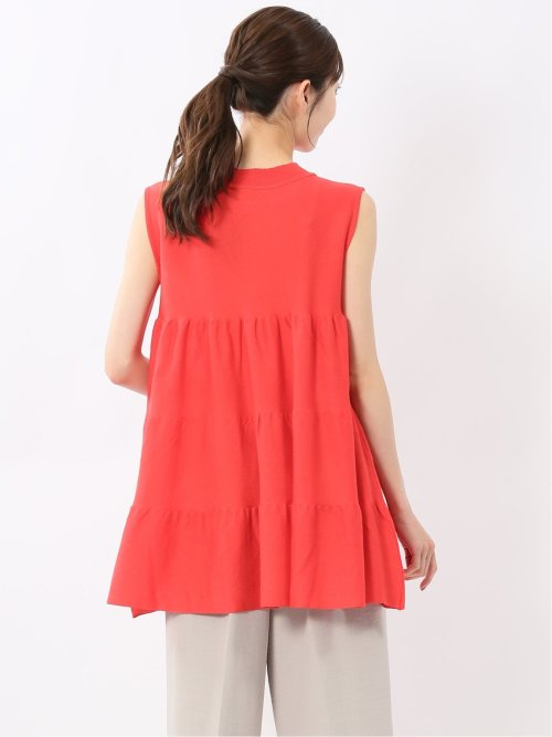 ティアード ノースリ ニットプルオーバー