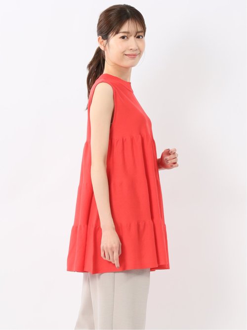 ティアード ノースリ ニットプルオーバー