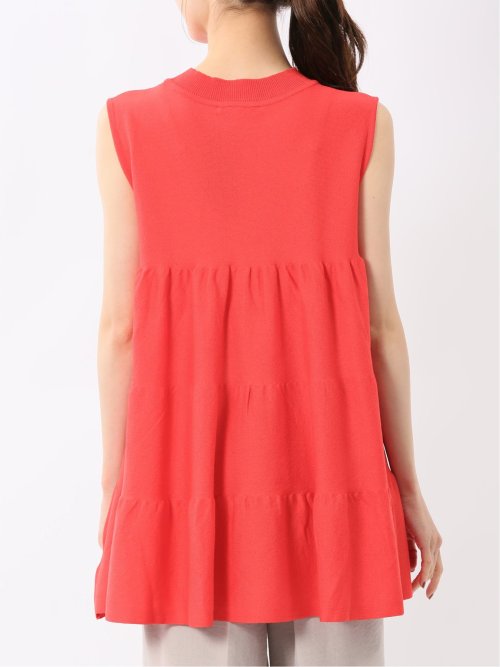 ティアード ノースリ ニットプルオーバー